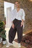 Made in Italy Lagenlook Shelby Cocoon Pant Coffee Bean - 